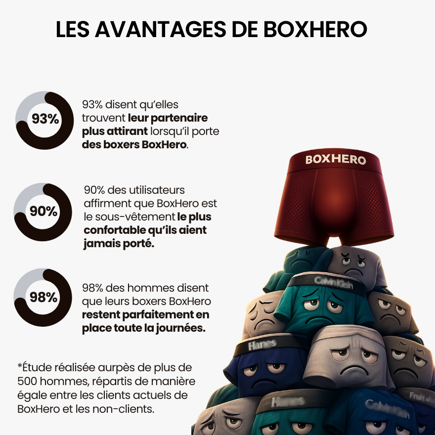 PACK DE 5 BOXER BOXHERO 1.0 EN FIBRE DE BAMBOU