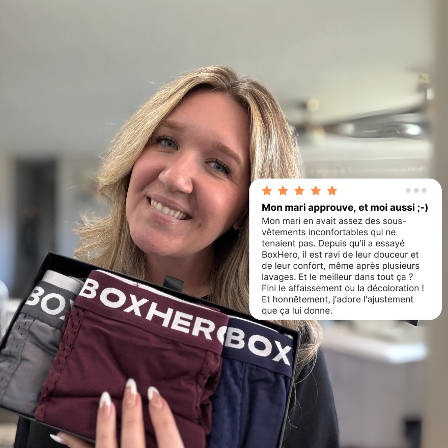 PACK DE 5 BOXER BOXHERO 1.0 EN FIBRE DE BAMBOU
